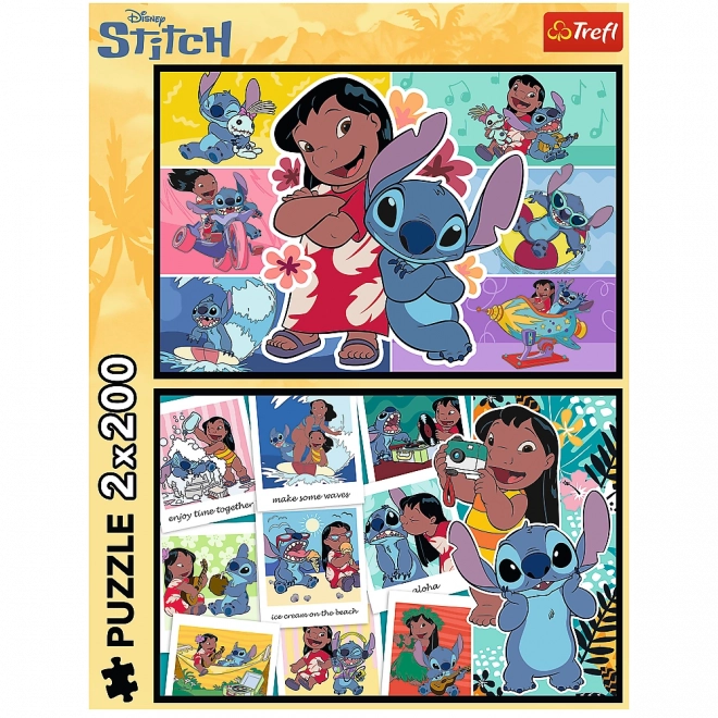 Lustiges Leben von Stitch Puzzle - 2x200 Teile