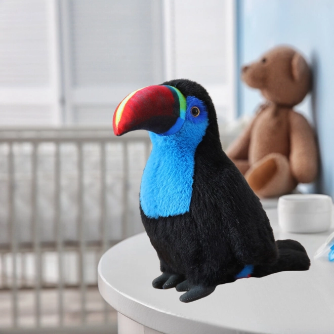 Plüschvogel Tukan Maskottchen blau 20 cm
