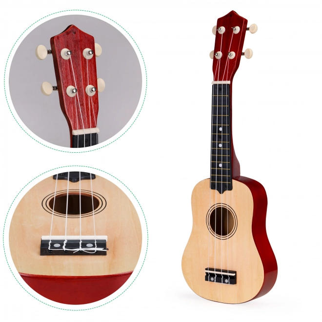 Kinder-Ukulele mit 4 Nylonsaiten aus Holz