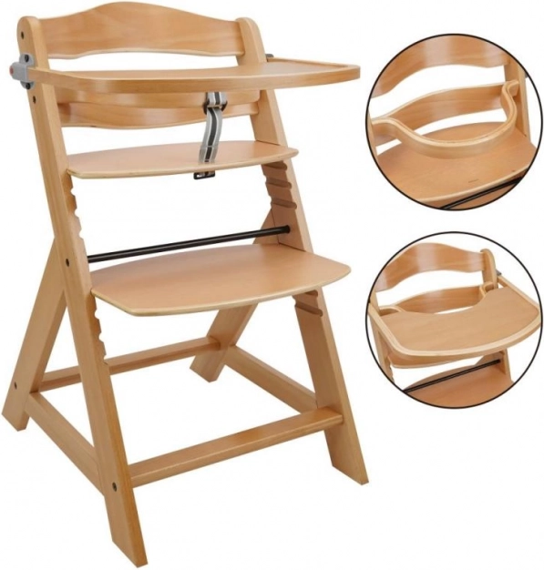 Mitwachsender Hochstuhl mit Tablett – natur