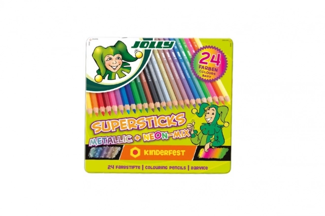 Supersticks Buntstifte 24 Farben mit Metallic und Neon