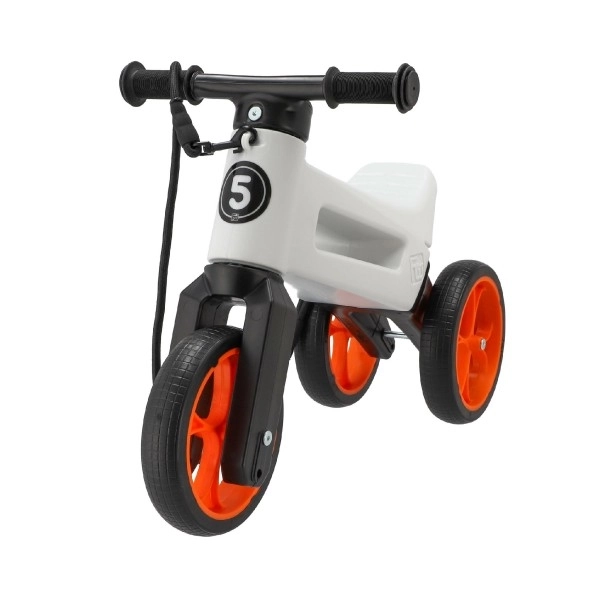 Laufrad Funny Wheels Rider Supersport Weiß/Orange 2-in-1 mit Tragegurt – Weiß-Orange