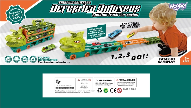 Unterhaltsamer Dino-LKW - Kinderautorennbahn 2,1 m