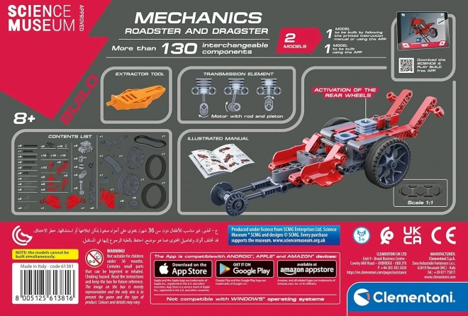 Clementoni Wissenschaft & Spiel Mechanisches Labor: Roadster und Dragster 2-in-1