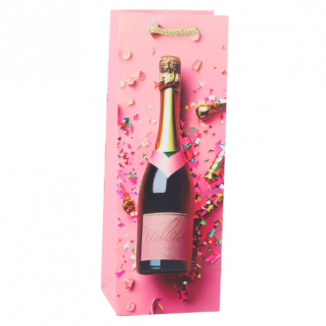 Pastellfarbene Papiergeschenktasche für Champagnerflasche