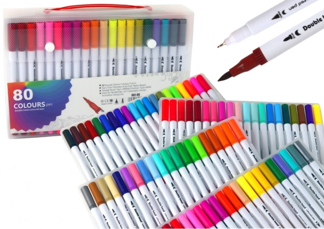 Doppelendige Marker-Set mit 80 Farben im Organizer