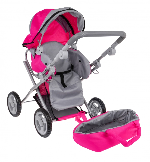 Rosa 2-in-1 Puppenwagen