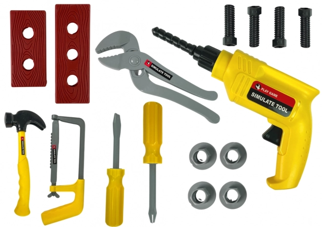 Werkzeugset für Kinder mit Bohrmaschine und Hammer