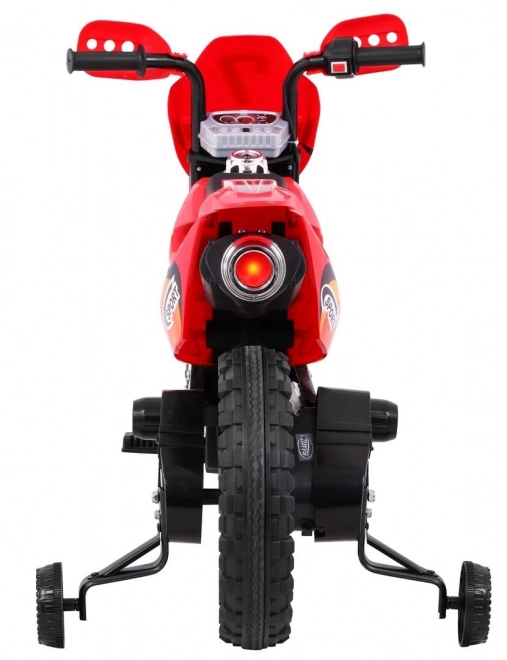 Elektrokinder Motorrad Rot mit Hilfsrädern und LED-Sounds