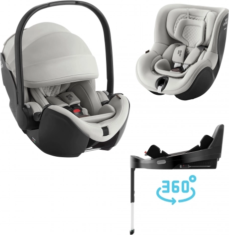 Autositz Britax Römer Baby-Safe Pro Lux mit Vario Base 5Z und Dualfix 5Z in der Farbe Linen Grey