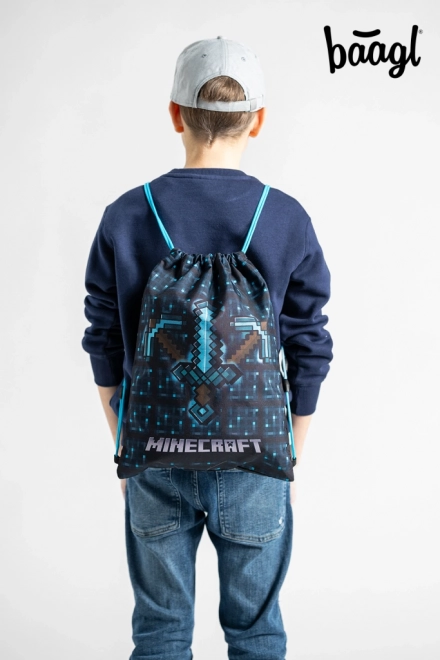 Minecraft Set mit blauer Axt und Schwert