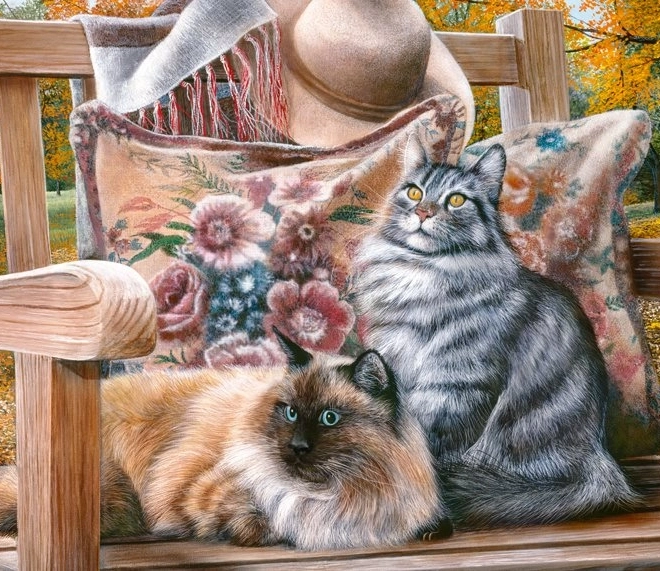 Puzzle CHERRY PAZZI Katzenrunde 1000 Teile