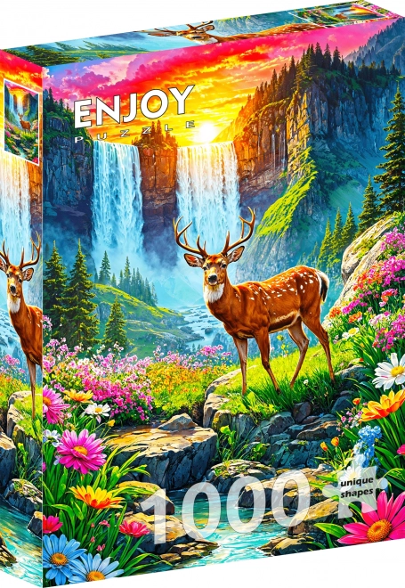 Genießen Sie das Puzzle Paradies der Hirsche 1000 Teile