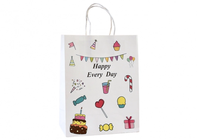 Papiergeschenktasche mit Aufschrift