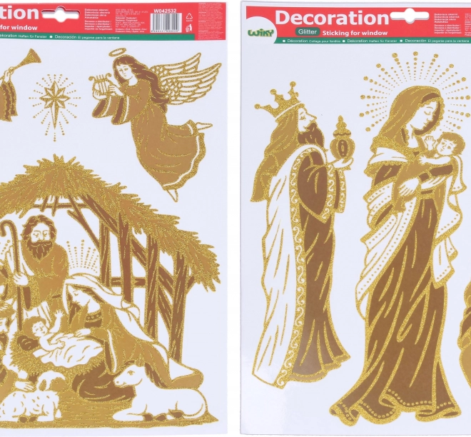 Fensterdekoration Krippe 41 × 29 cm Weihnachten