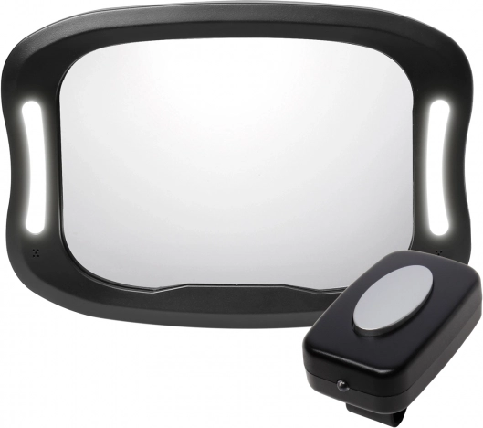Spiegel mit LED-Beleuchtung, Schwarz