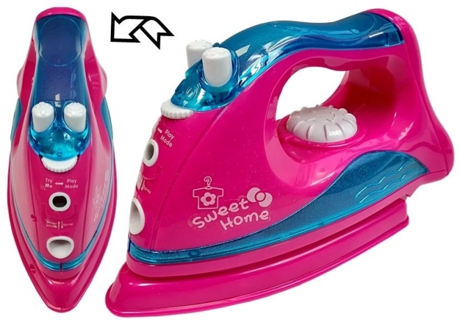 Rosa Bügelset mit Bügelbrett und Kleiderbügel