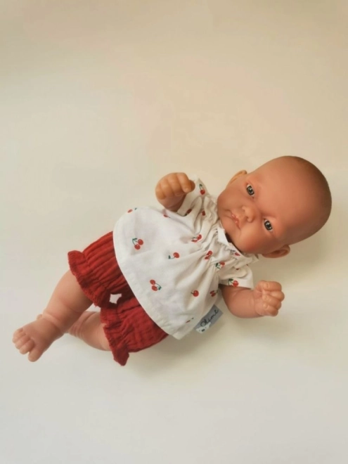 Musselin-Set für Puppen 21 cm Kirschen
