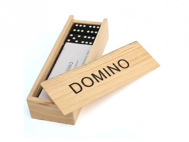 Holzdomino im Kasten