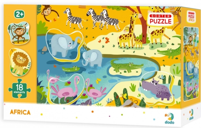 Puzzle Afrikanische Tiere 18 Teile