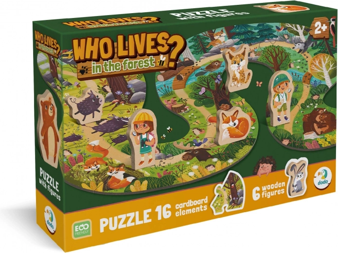 Holzpuzzle Wer lebt im Wald? 16 Teile