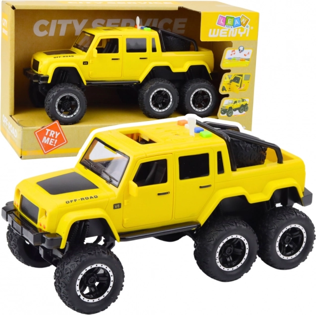 Geländewagen Pickup mit Licht- und Soundeffekten mit Reibung 6x6
