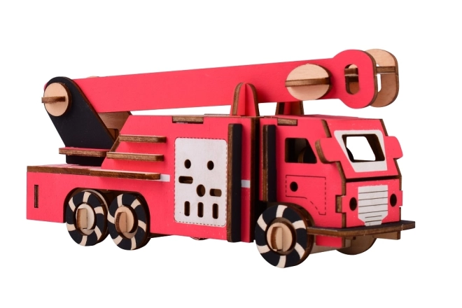 Holz Handwerks Feuerwehrwagen 3D Puzzle