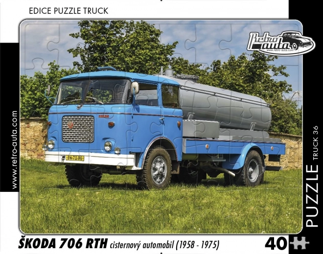 Retro-Autos Puzzle Truck Skoda 706 RTH Tankwagen