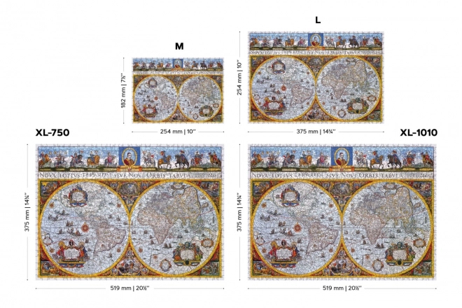 Holz-Puzzle Antike Karte Nova Terrarum 2-in-1