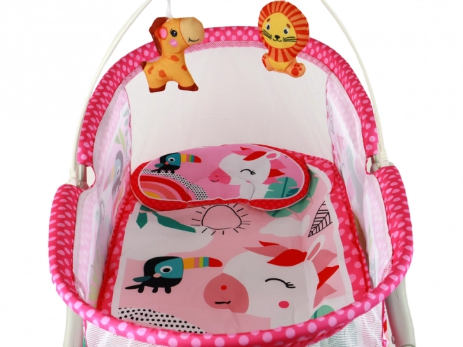 Multifunktionales Babybett Schaukelstuhl 2-in-1 Rosa