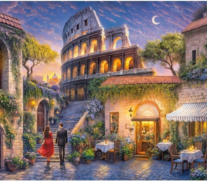Puzzle Romantisches Rom 1000 Teile