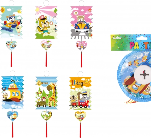 Lampion Zylinder 16 cm Kinder Motiv