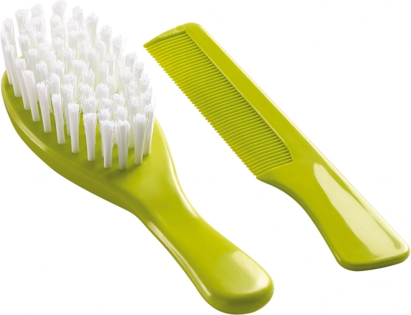 Set aus Haarbürste und Kamm, Grün