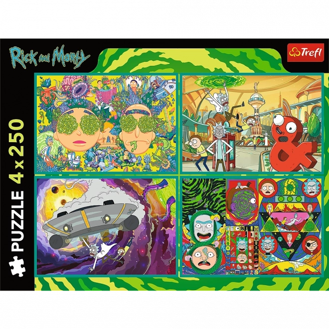 Puzzle 4x250 Verrückte Welt von Rick und Morty von Trefl