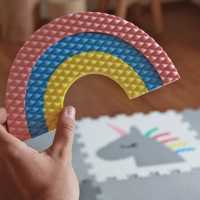 Kinder-Schaumstoffboden in Tier- und Regenbogen-Design
