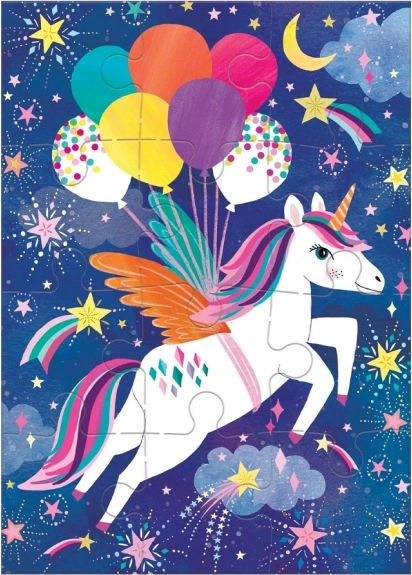Puzzle mit Einhorn und Glückwünschen