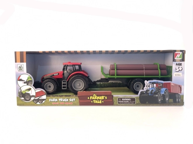 Spielzeugtraktor mit Holzanhänger für Kinder