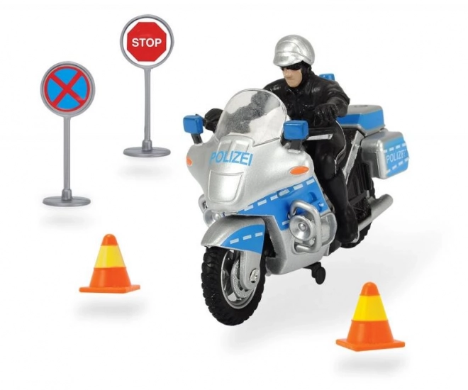 Polizei-Motorrad mit Zubehör