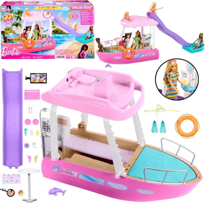 Barbie Luxus-Motorboot mit Transformation und Zubehör