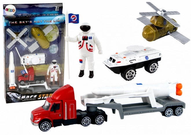 Weltraum Spielfiguren Set LKW Rakete