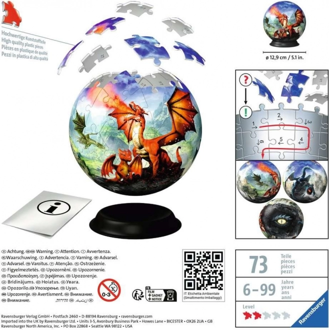 Ravensburger 3D Puzzleball Mystischer Drachen 73 Teile