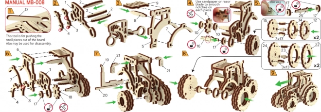 Holzpuzzle 3D - Traktor Modell