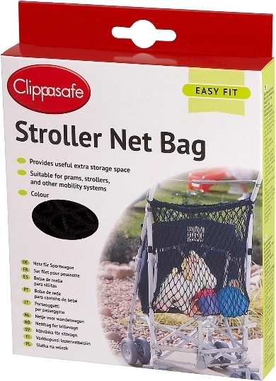 Netztasche für Kinderwagen, Schwarz
