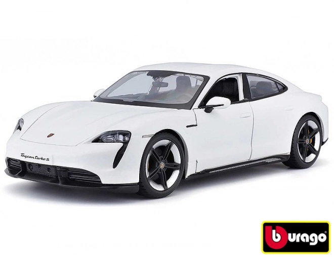 Bburago Porsche Taycan Turbo S Modellauto Weiß