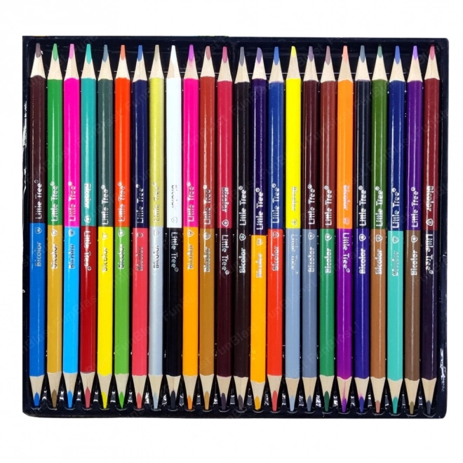 Set mit dreieckigen zweifarbigen Buntstiften, 48 Farben