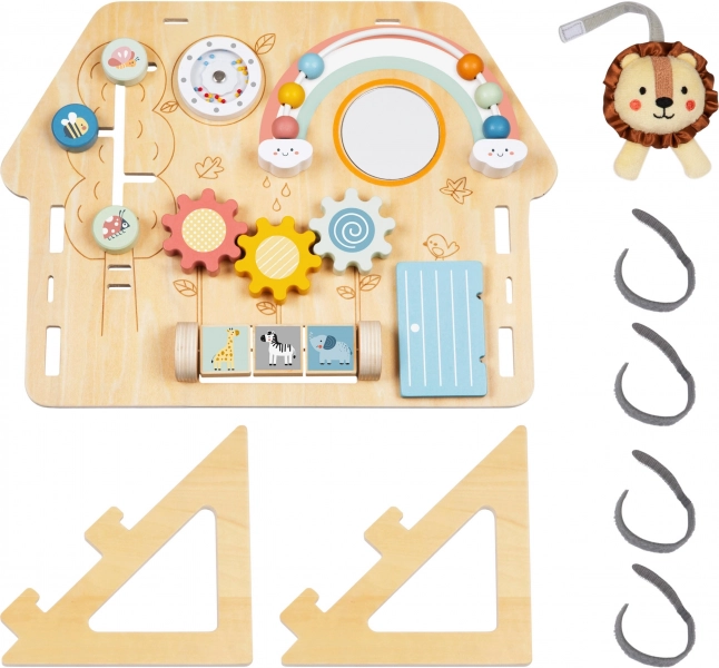 Tooky Toy Große Holz-Manipulationstafel Haus - Aktivitätszentrum