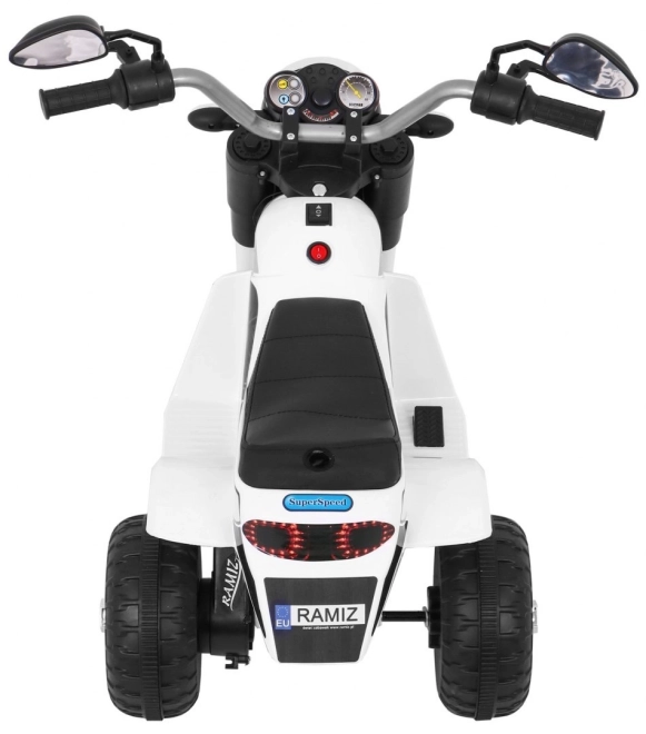 Kinder Elektro-Motorrad MiniBike Weiß mit LED-Lichtern und Sounds – weiß