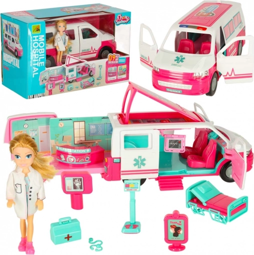 Mobile Klinik mit Puppe und Zubehör