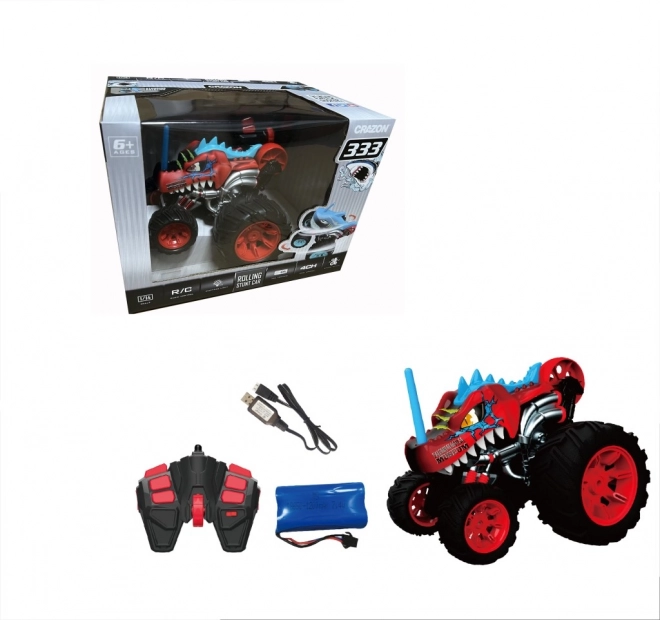 RC Stunt-Auto mit 5 Rädern Rot 1:16