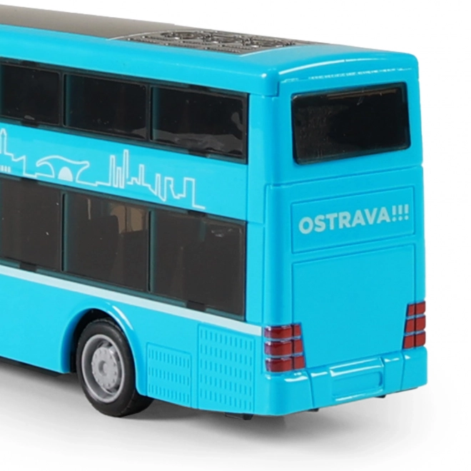 Zweistöckiger Bus Spielzeug blau 20 cm